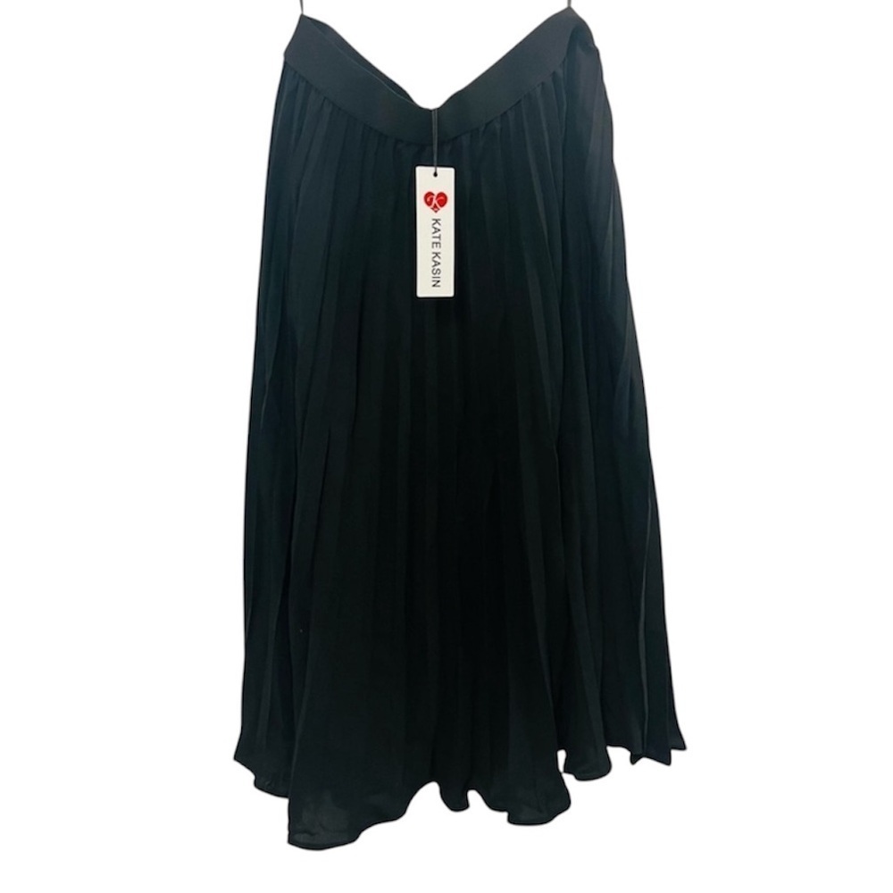 Kate Kasin High Waist Pleated A-Line Swing Skirt